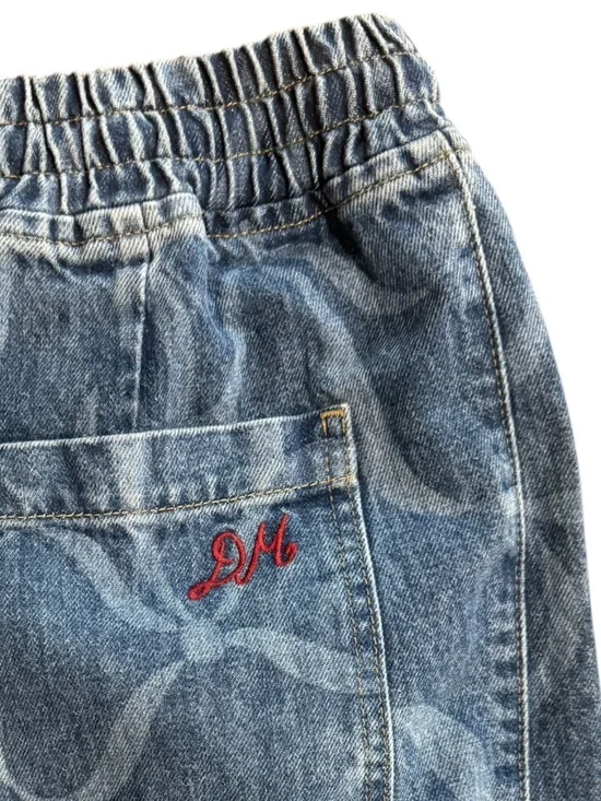 Damson Madder Felix Bows Drawstring Barrel Jeans Pull On Elastic Waist Size US 8 - Picture 11 of 15